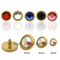 4MM Round Disc Titanium Gold Dermal Anchor Tops